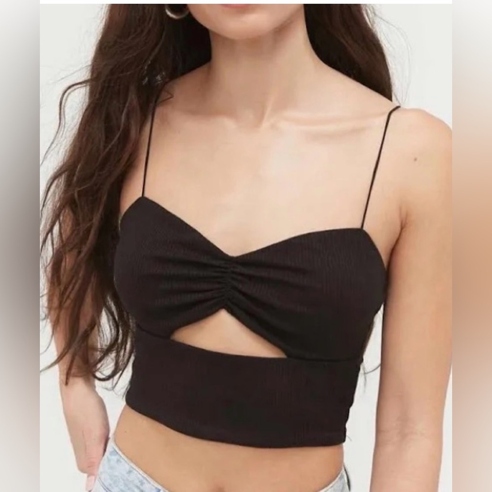 Urban Outfitters Black Cutout Crop Top